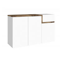 SCHUHSCHRANK Glänzendes Weiß, Ahorn 40/120/80 cm - Ahornfarben/Weiß, Holzwerkstoff (120/80/40cm) - DMORA