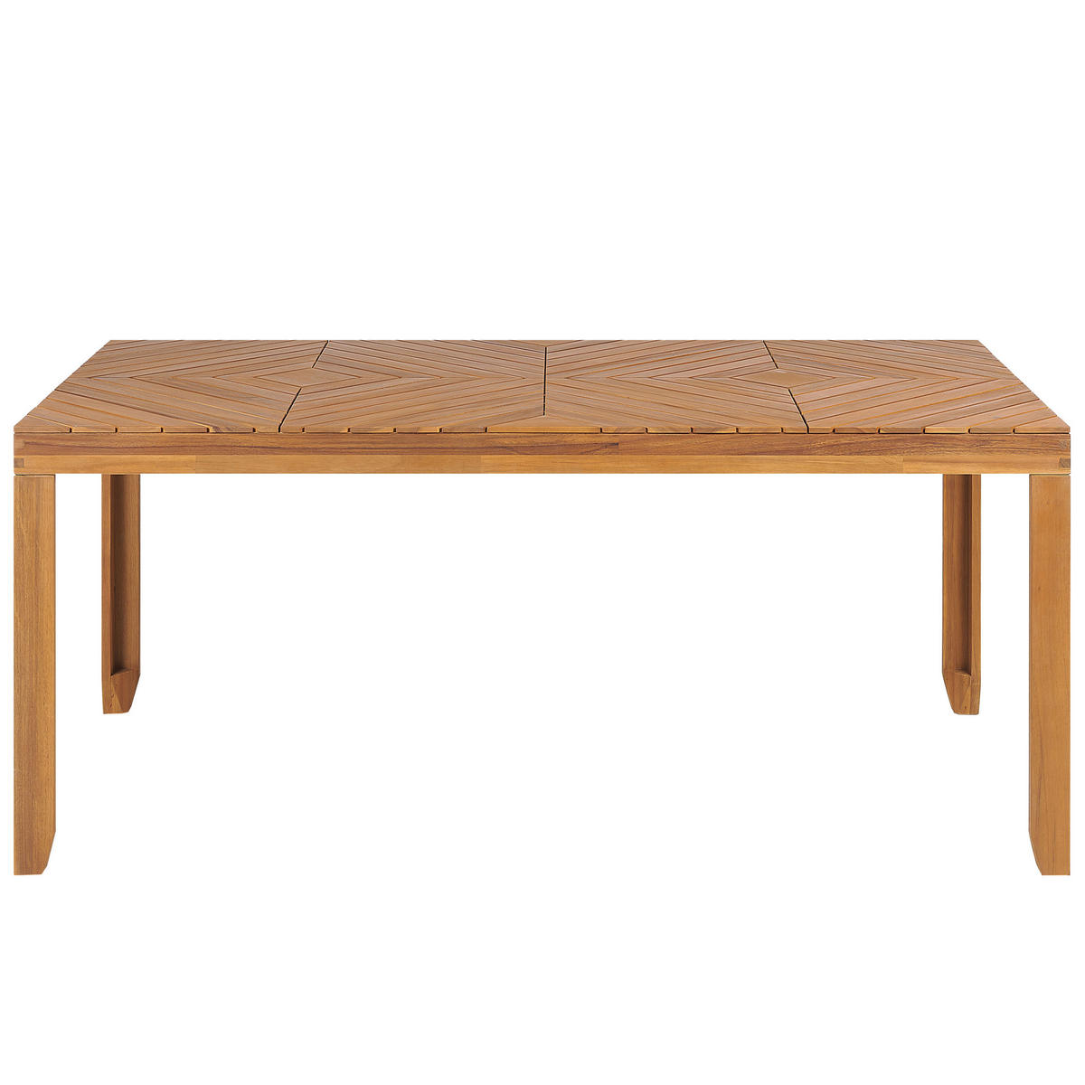 VRTNA MIZA akacijev les svetlo rjava 180/90 cm Baratti - temno rjava, les (90/180/74cm) - Beliani