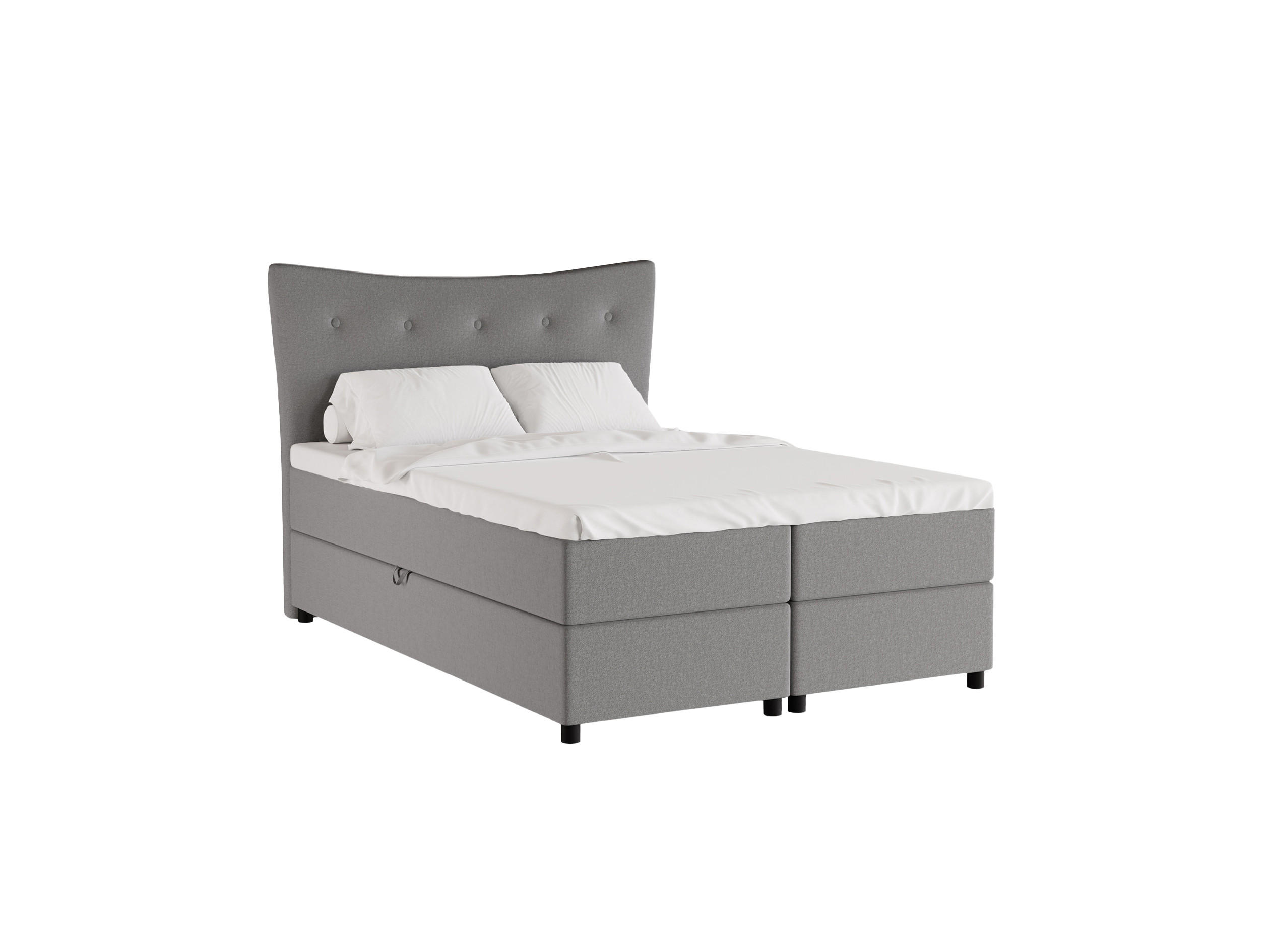 BOXBETT Nevada 140 x 200 cm Doppelbett mit hochwertiger Bonell-Matratze und Topper - beige - Beige, Holz (140/200cm) - Homesy