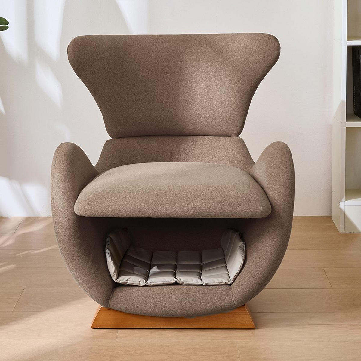 DESIGNER-SESSEL WALHAI-OPTIK, KRATZFEST, HAUSTIER-FREUNDLICH - Braun, Textil (66.04/45.72/66.04cm)