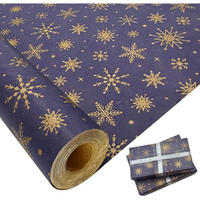 GESCHENKPAPIERROLLE Weihnachten blau 76 cm x 12 m Schneeflocken - Blau, Papier (76/1/1200cm)