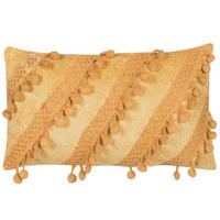 DEKOKISSEN Senfgelb 30/50 cm Ayroor - Dunkelgelb, Naturmaterialien/Textil (30/50cm) - Beliani