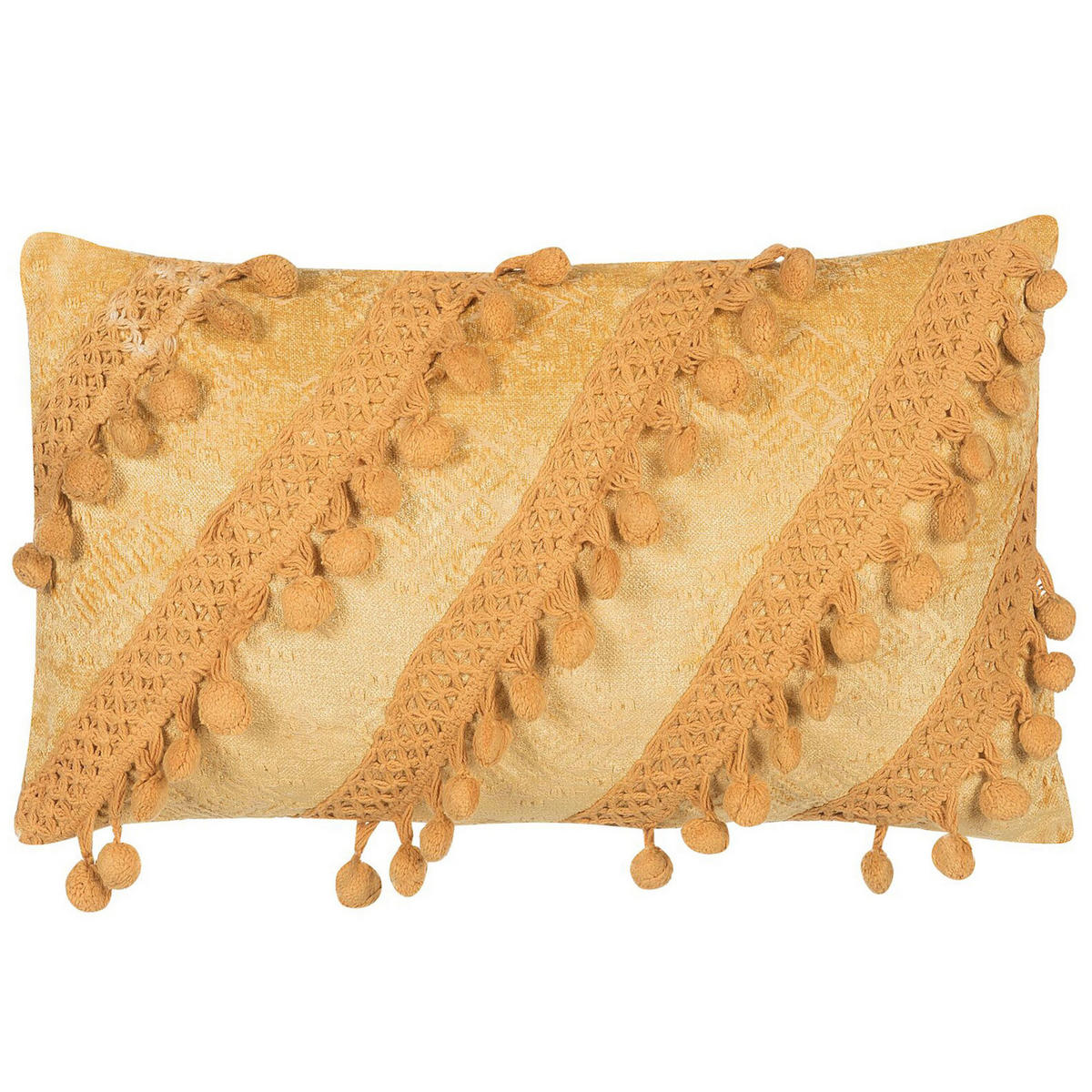 DEKOKISSEN Senfgelb 30/50 cm Ayroor - Dunkelgelb, Naturmaterialien/Textil (30/50cm) - Beliani