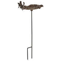 GARTEN-VOGELTRÄNKE Braun Magpie - Braun, Metall (27/65/27cm) - Beliani