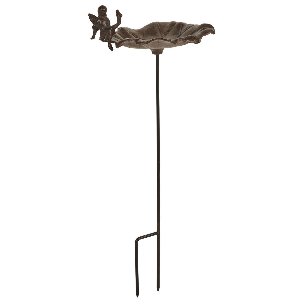 GARTEN-VOGELTRÄNKE Braun Magpie - Braun, Metall (27/65/27cm) - Beliani