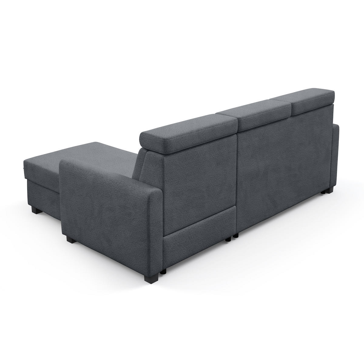 ECKSCHLAFSOFA Milano, Grau, rechts - Schwarz/Grau, Textil (217/166cm) - Beautysofa