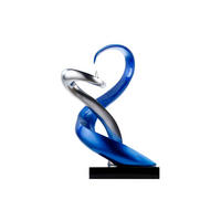 SKULPTUR Blau 45/63 cm - Blau/Silberfarben, Stein (8.55/63/28cm) - KUNSTLOFT