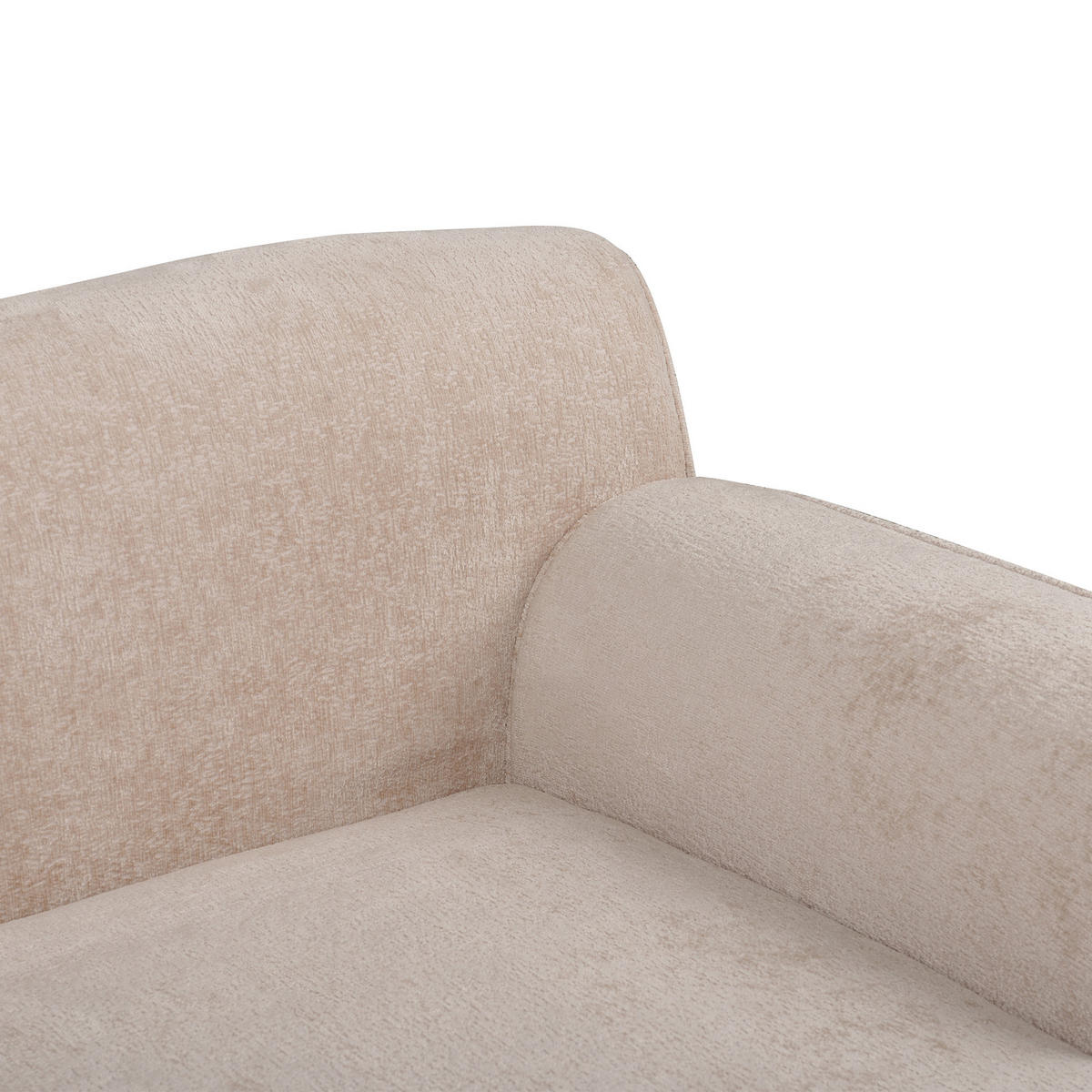 ROHOVÁ POHOVKA 3-místná Žinylková látka Béžová levostranná Simos - béžová, textil (264/82cm) - Beliani