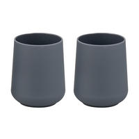 BECHER-SET TESERO 2tlg., Soft-Touch, grau - Grau, Kunststoff (8.5/10.5/8.5cm) - eluno