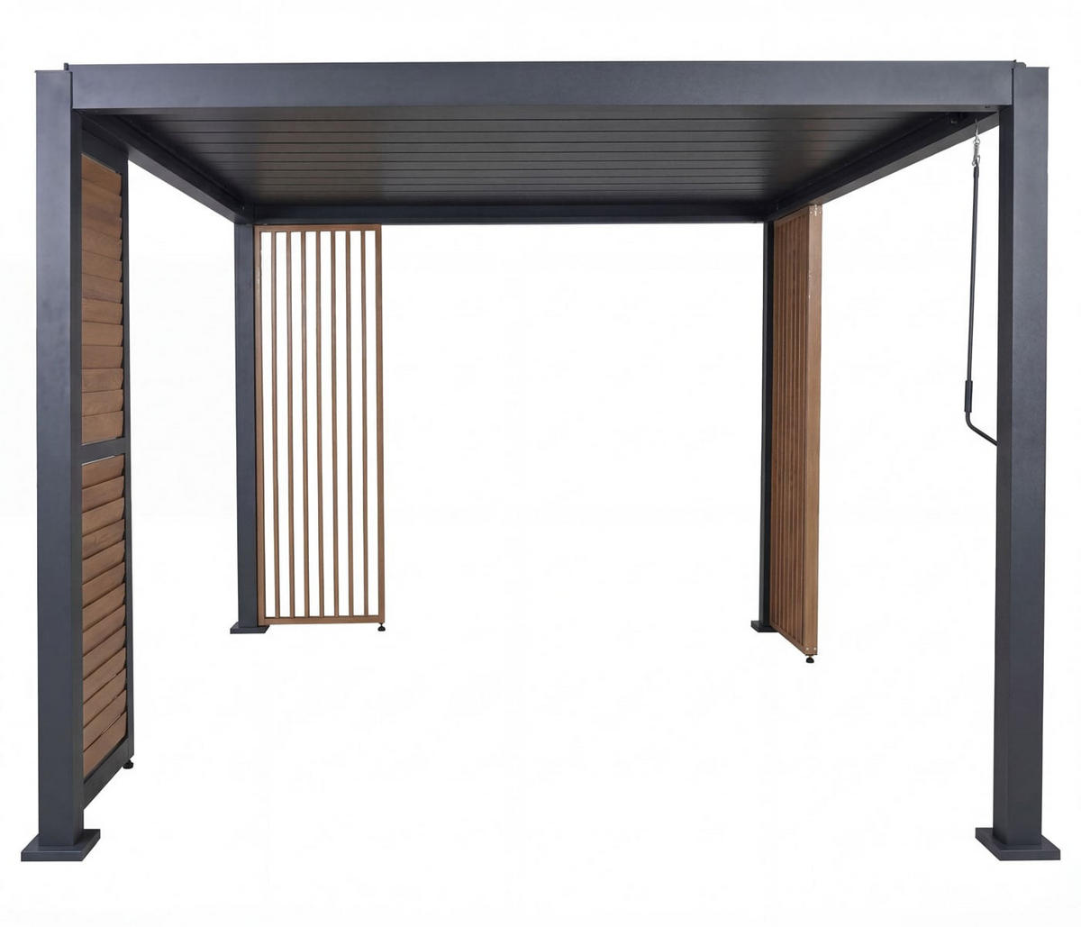 PERGOLA 1x Lamellenwand 2x Seitenwand 235x300x300cm Anthrazit - Anthrazit, Metall (300/235/300cm) - BERLINLODGE