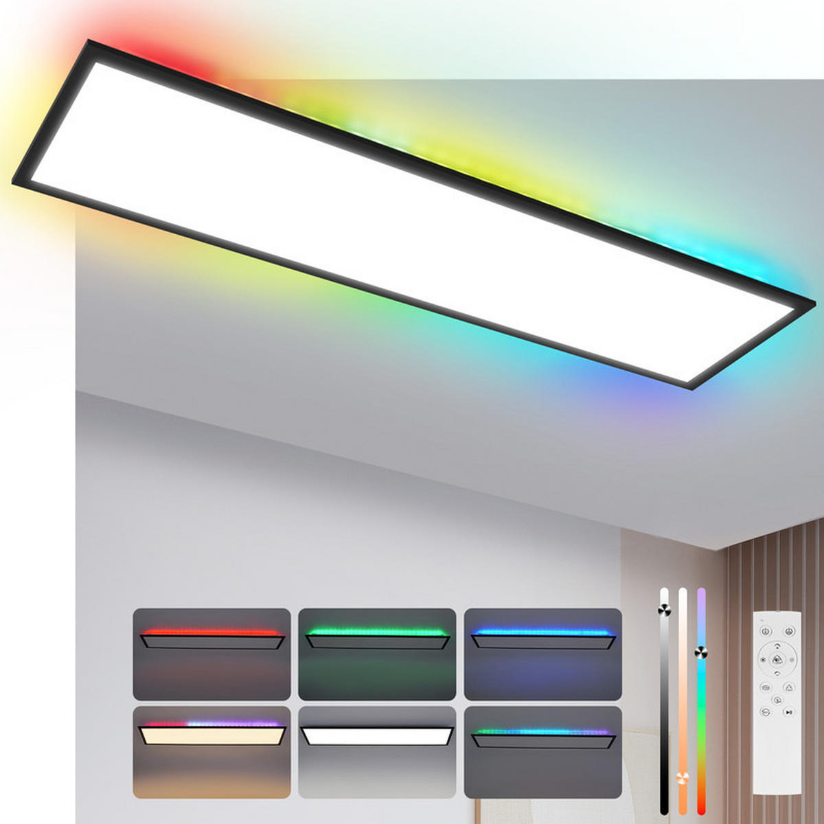 ZÁVĚSNÉ LED světlo Clausen III 25/100/5 cm - černá, kov (25/100/5cm) - Nettlife