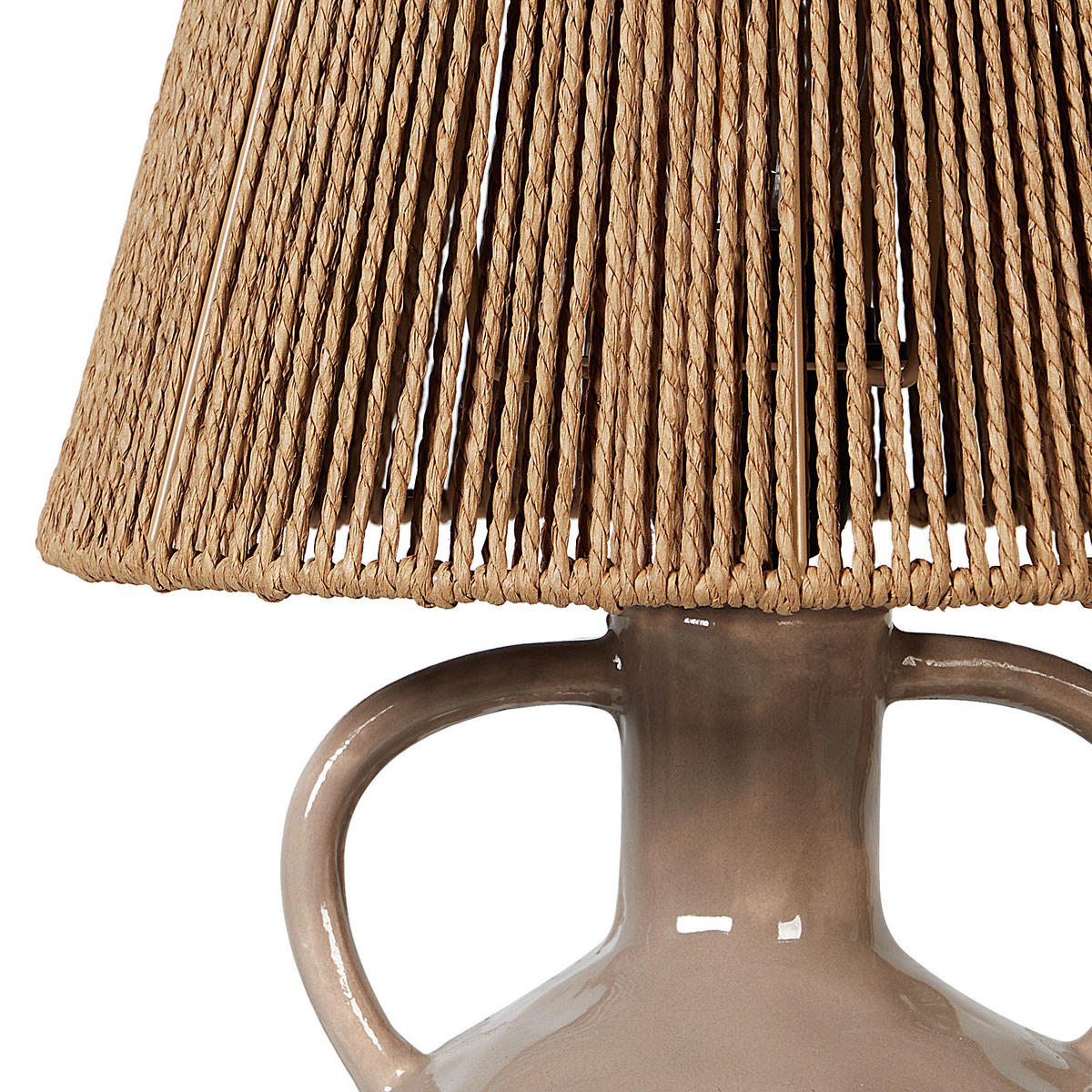 TISCHLEUCHTE Beige Larissos - Beige, Keramik (24/24/51cm) - Beliani