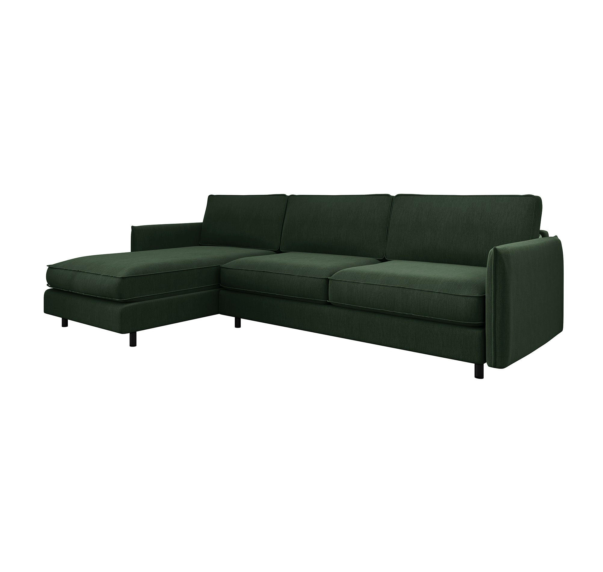 ECKSOFA LINKS Rastergewebe Olivgrün 268cm - Olivgrün, Textil (166/268cm) - Sia Home