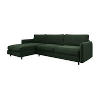 ECKSOFA LINKS Rastergewebe Olivgrün 268cm - Olivgrün, Textil (166/268cm) - Sia Home