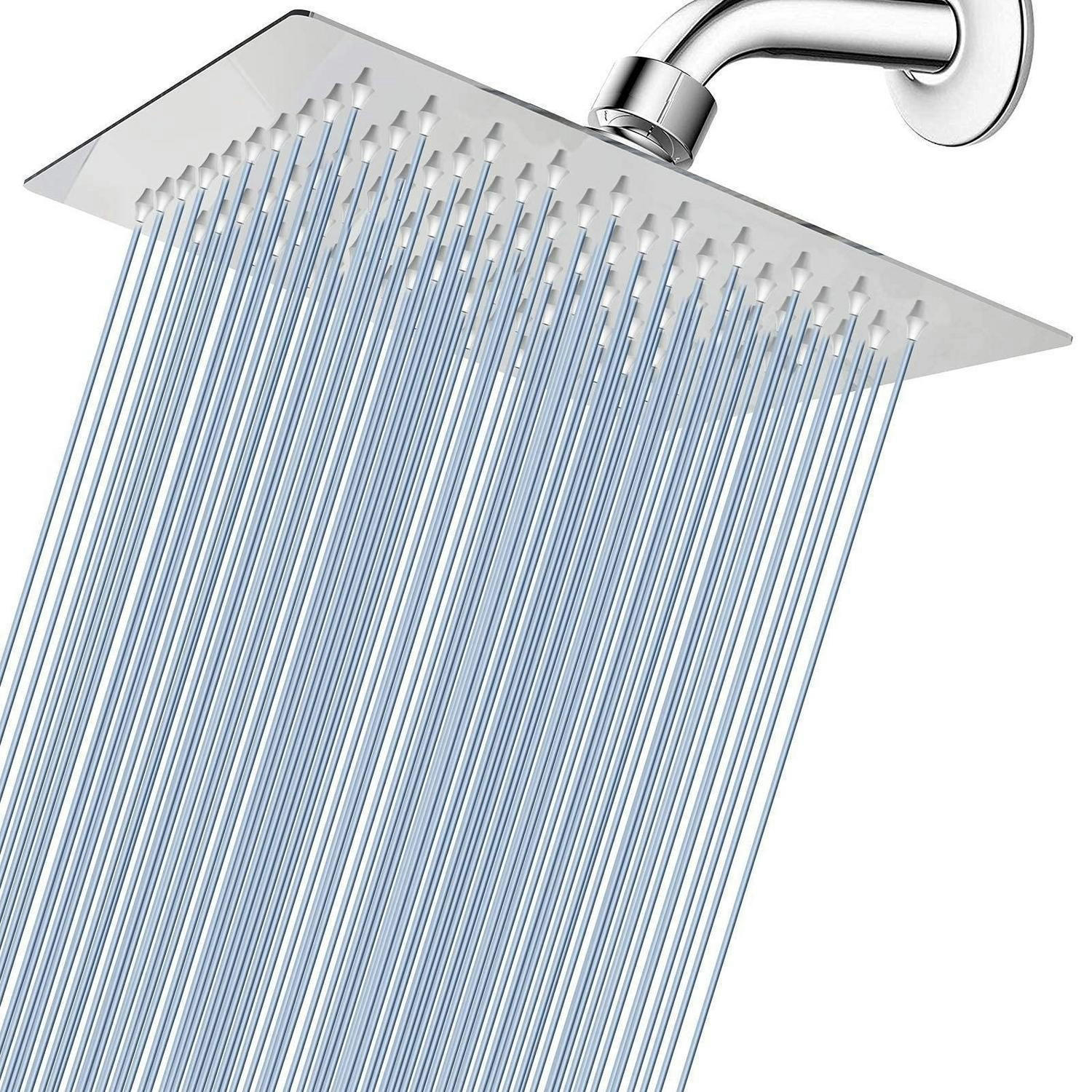 REGENBRAUSE 20 cm Quadrat Edelstahl Chrom - Silberfarben, Metall (20/2/20cm)