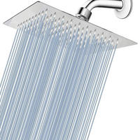 REGENBRAUSE 20 cm Quadrat Edelstahl Chrom - Silberfarben, Metall (20/2/20cm)
