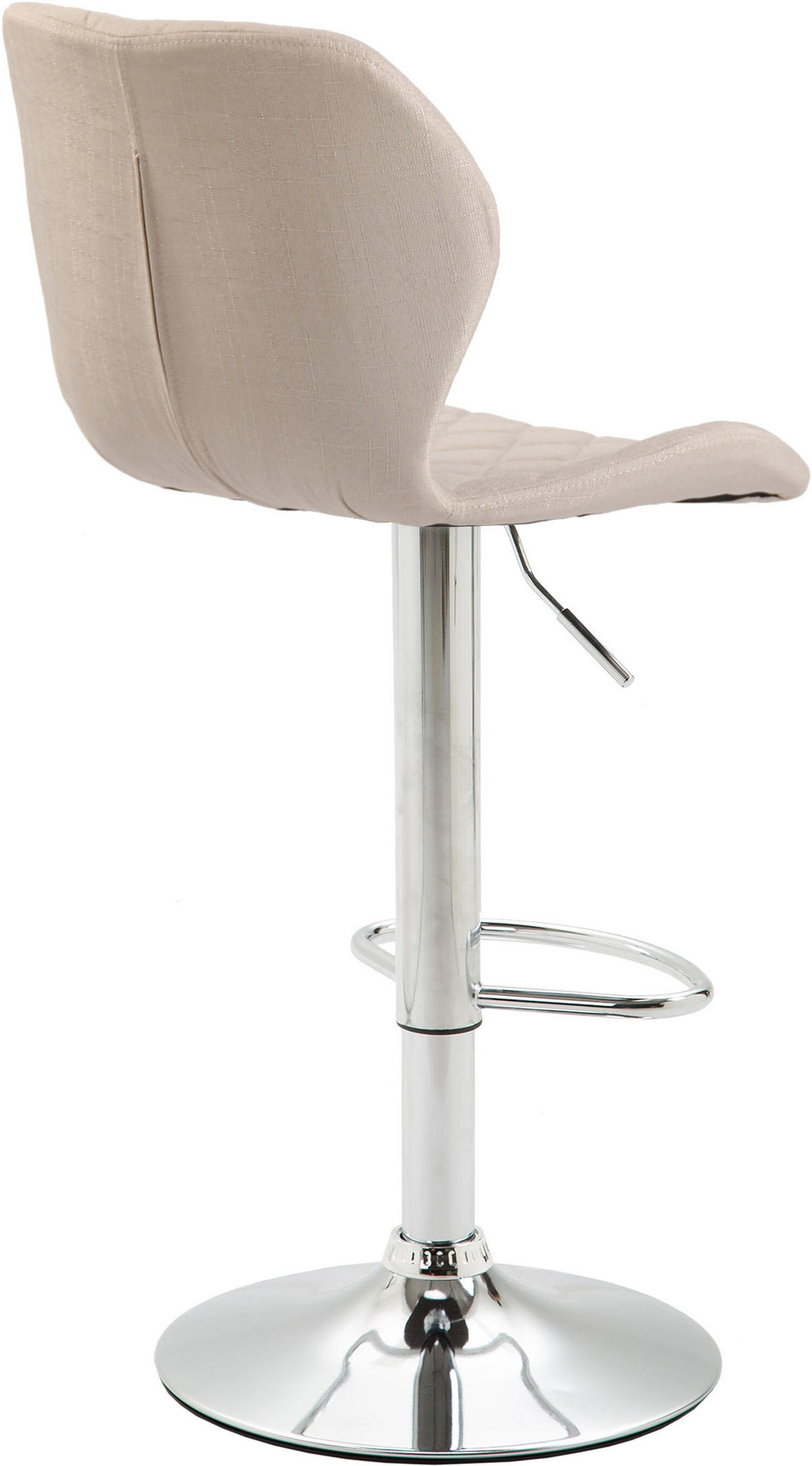 BARHOCKER Cora, Gestell Metall in Chromoptik, Stoff Creme - Chromfarben/Creme, Textil/Metall (47/100/51cm) - TPFLiving