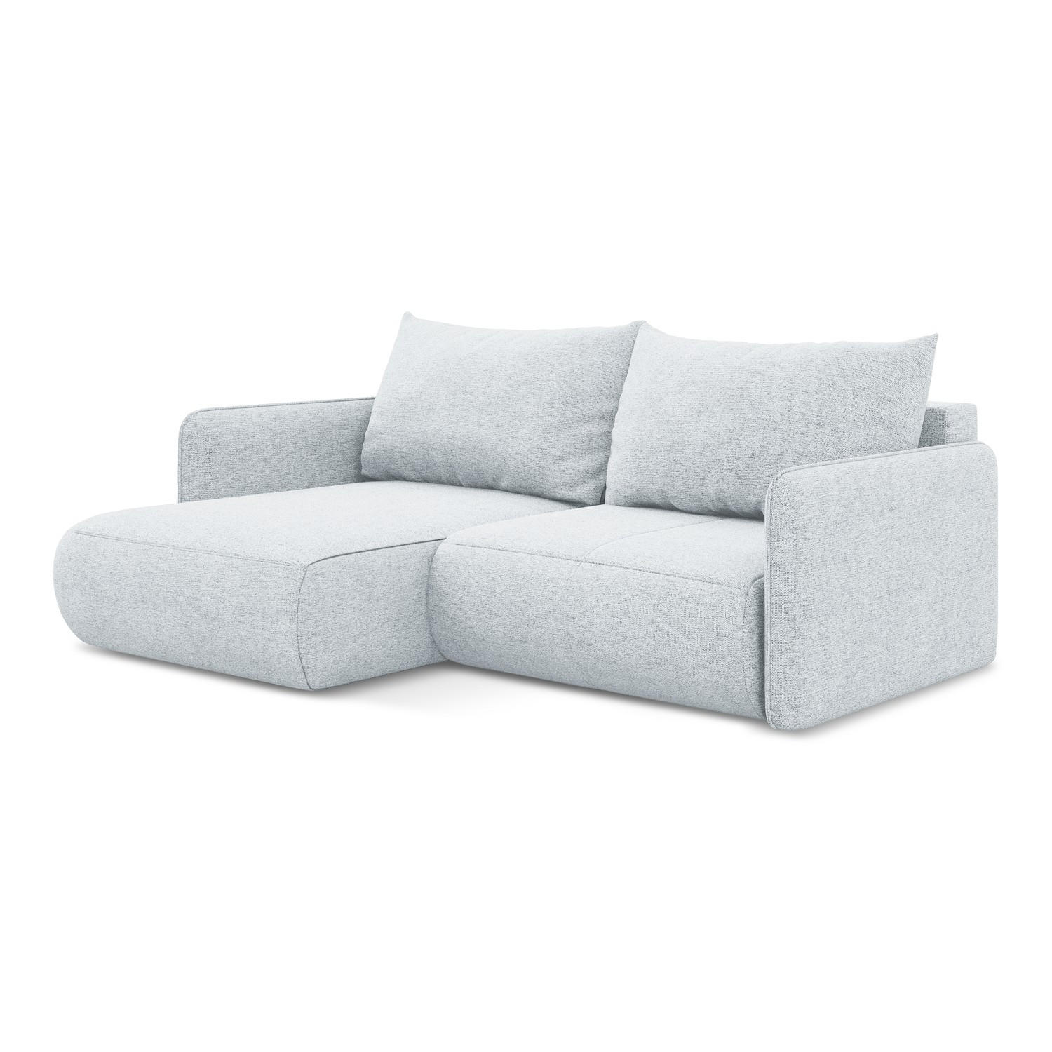 ECKSOFA mit Schlaffunktion Chenille Stoff Blau - Blau/Schwarz, Kunststoff/Textil (148/207cm) - LaMiaSofa