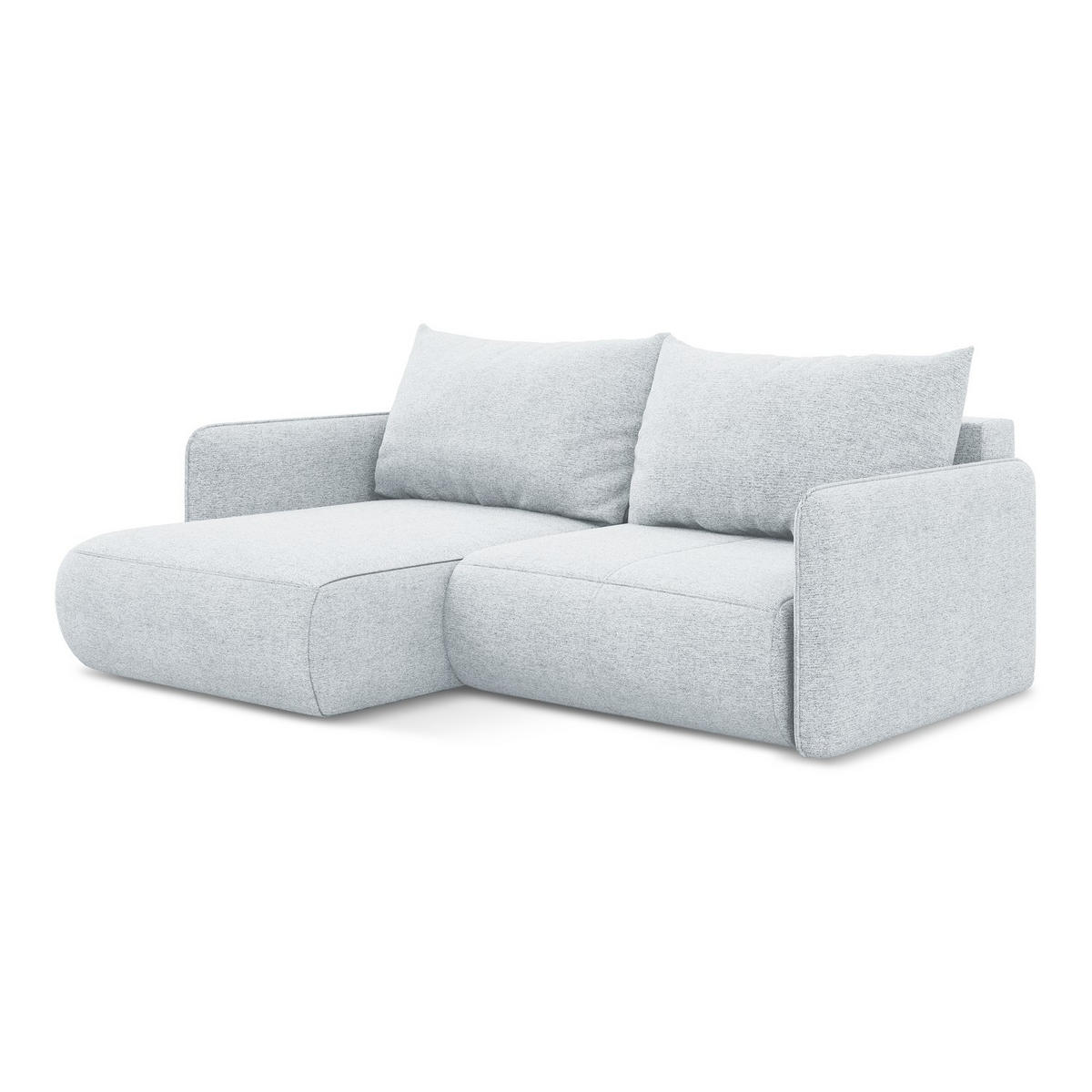 ECKSOFA mit Schlaffunktion Chenille Stoff Blau - Blau/Schwarz, Kunststoff/Textil (148/207cm) - LaMiaSofa