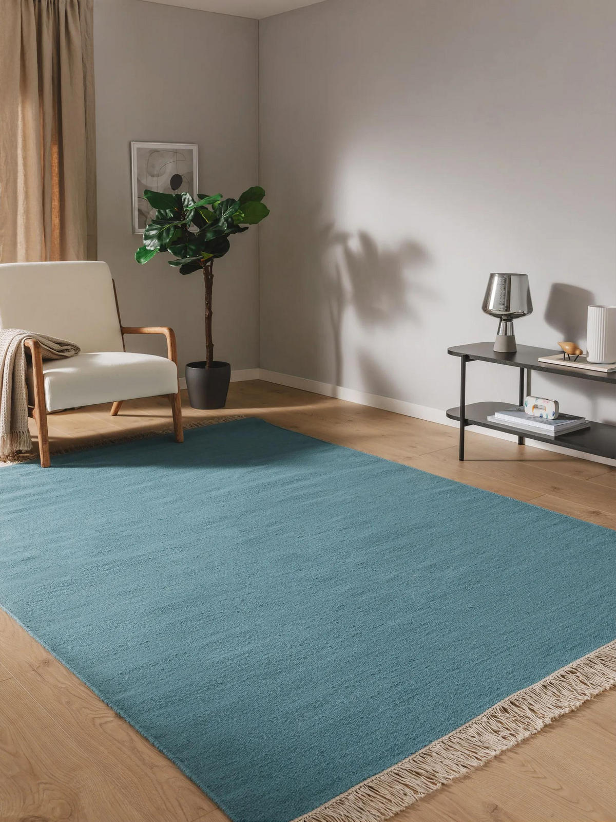 WOLLTEPPICH Liv Hellblau 120x170 cm - Hellblau, Textil (120/170cm) - benuta Pop