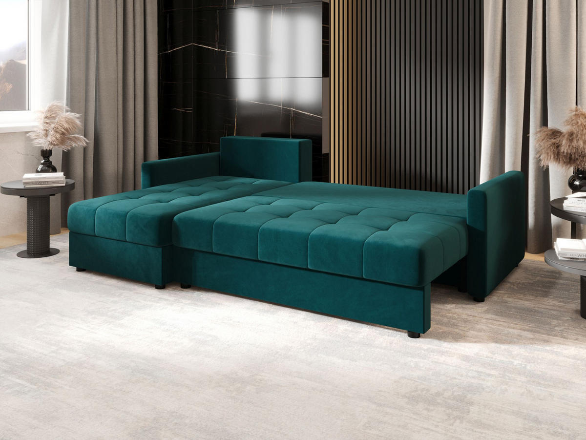 ECKSOFA MOS L BIS Itaka 39 Links mit Schlaffunktion - Türkis, Textil (220/143cm) - Bedante