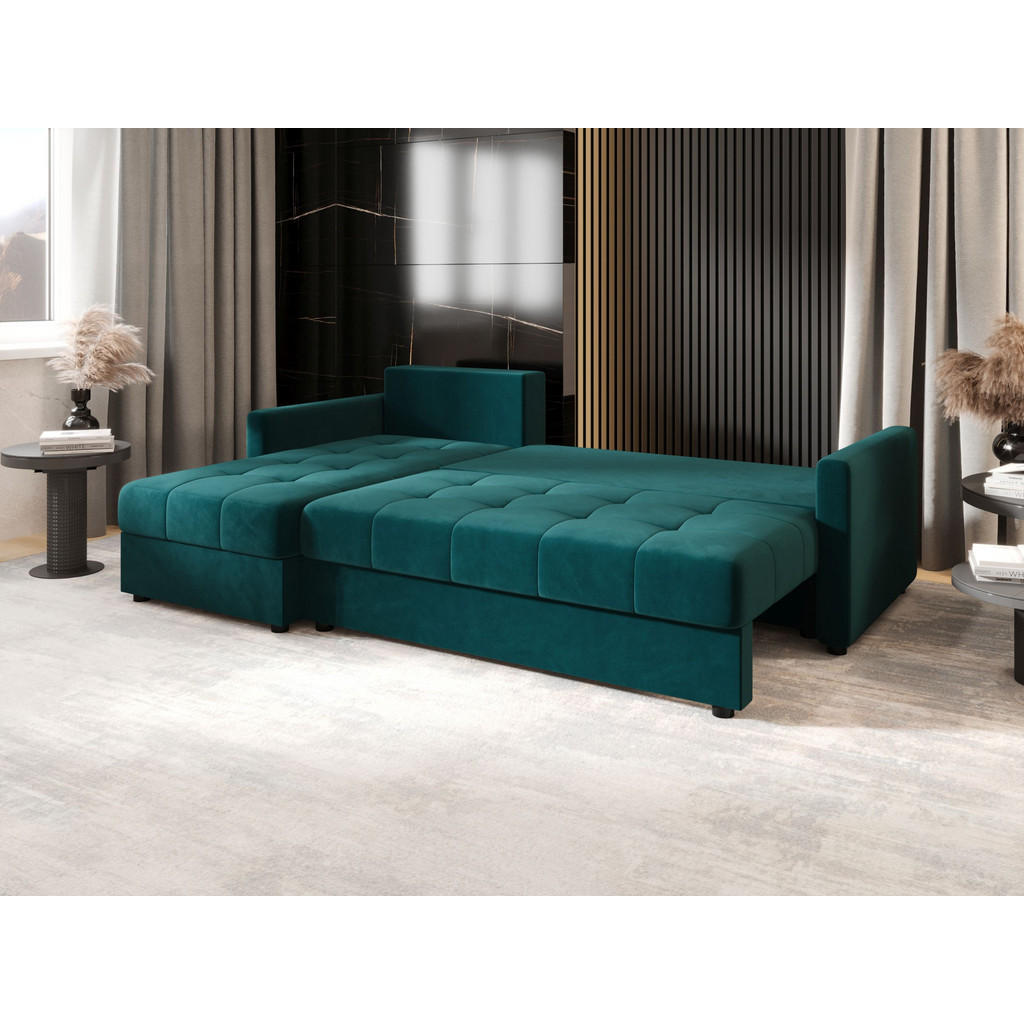 Thumbnail - Bedante Ecksofa, Türkis, Textil, 220x143 cm, Wohnzimmer, Sofas & Couches, Wohnlandschaften, Ecksofas