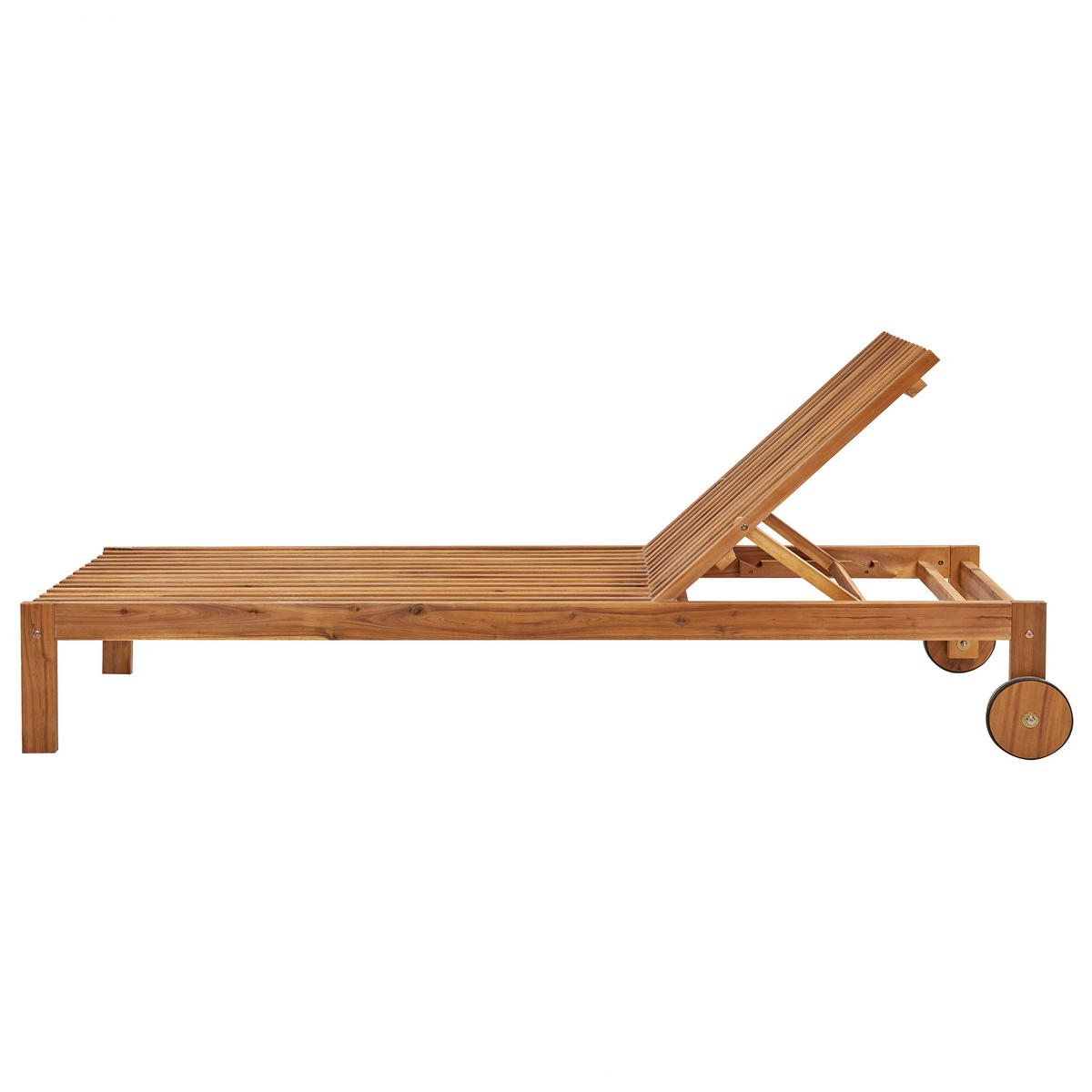 GARTENLIEGE Heller Holzfarbton Bellano - Hellbraun, Holz (65/91/196cm) - Beliani