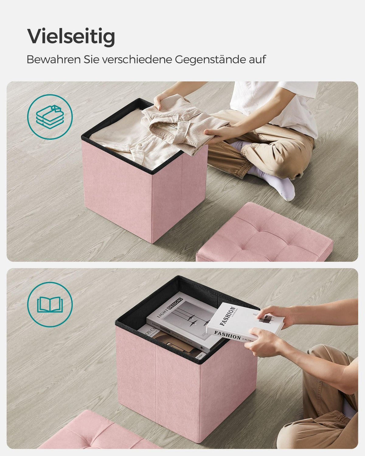 SITZBANK KINSHASA - Rosa, Holzwerkstoff (38/38/38cm) - Hansiro