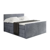 BOXSPRINGBETT mit Matratze und Lattenrost - VEXA-Z KING-160x200 - Grau Casablanca - Grau, Holzwerkstoff (160/200cm) - ALTDECOR