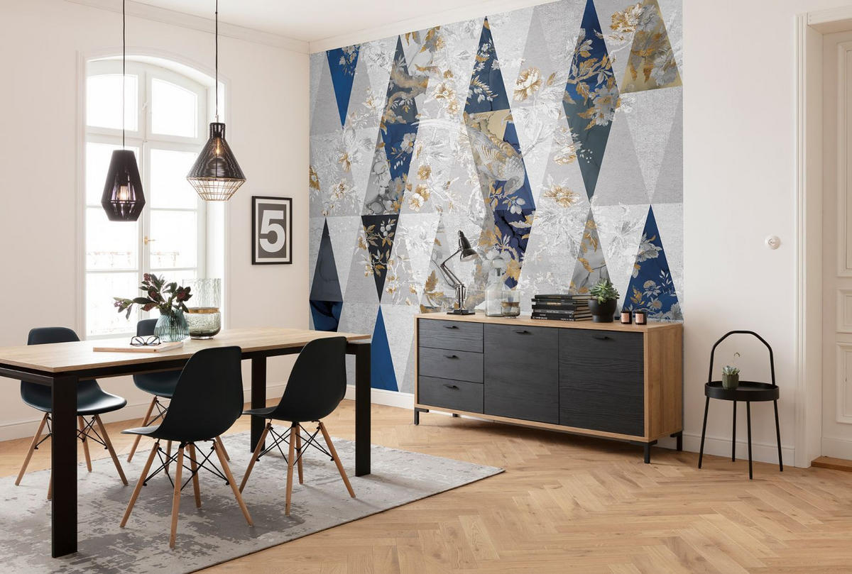 FOTOTAPETE grafisches Motiv 300 x 280 cm - Grau, Papier (300/280cm) - Sanders & Sanders