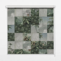 VNÚTORNÁ roleta - okenná roleta - roleta - 90x140 cm - Kachľové palmy - zelená, plast (90/140/0.5cm) - TULUP