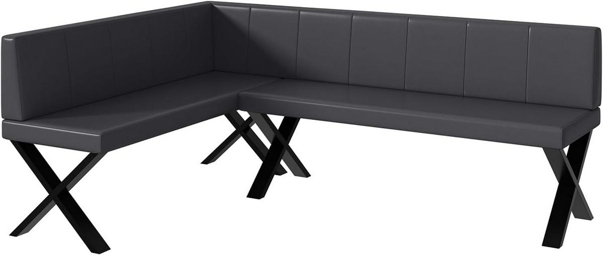 ECKBANK PETER_X - Grau, Leder (142/196cm) - Meblini