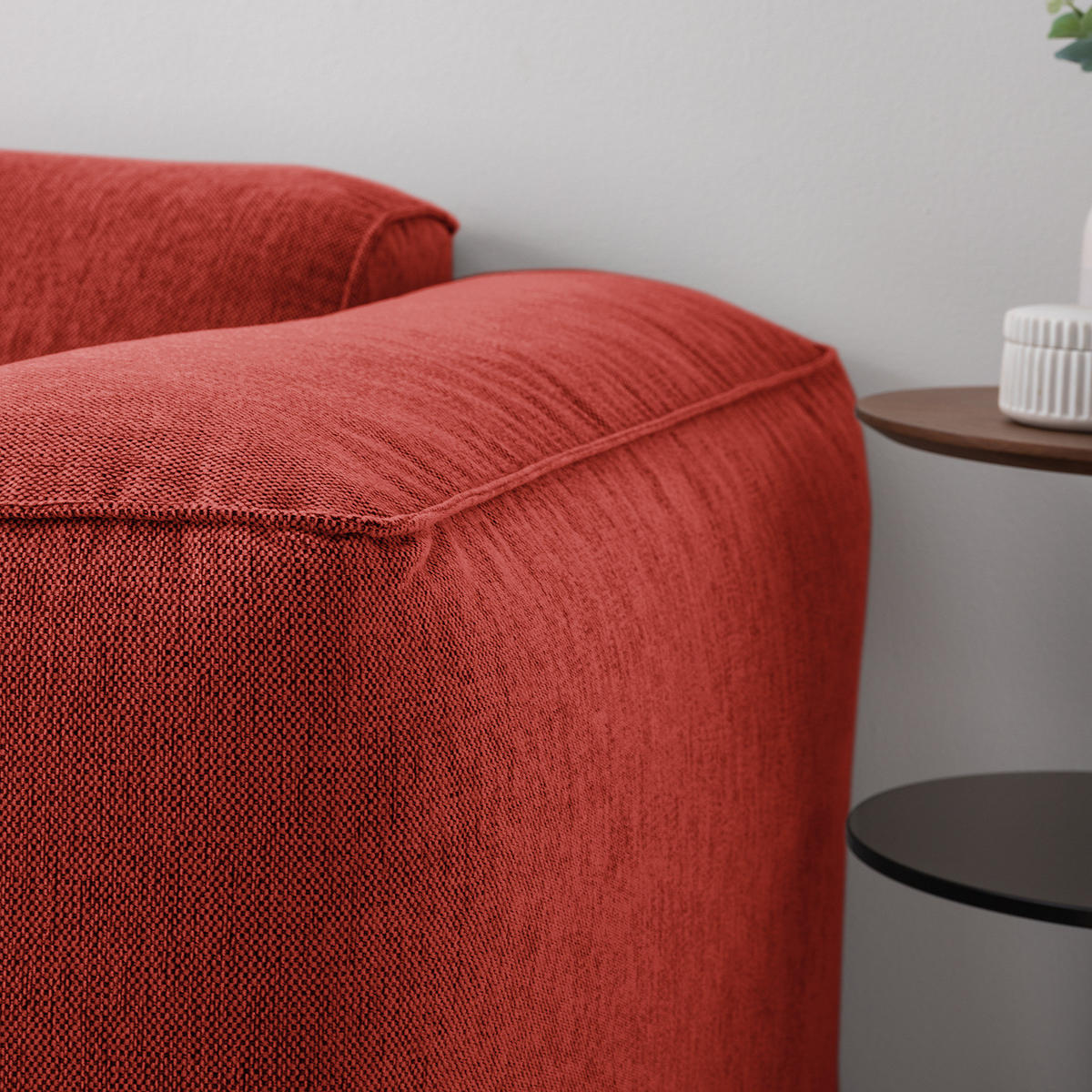 2-SITZER SOFA - Rot/Schwarz, Kunststoff/Textil (220/71/102cm) - home24