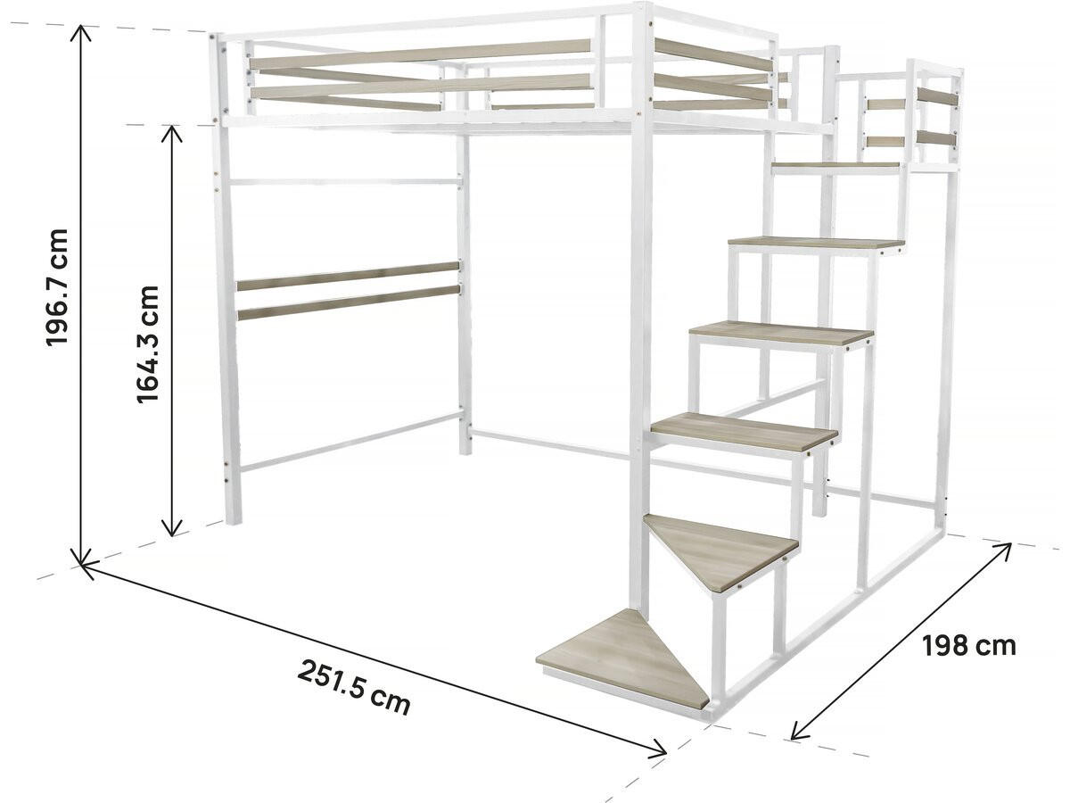 ETAGENBETT lena Schwarz - Weiß, Metall (190/140cm) - Habitat Garten
