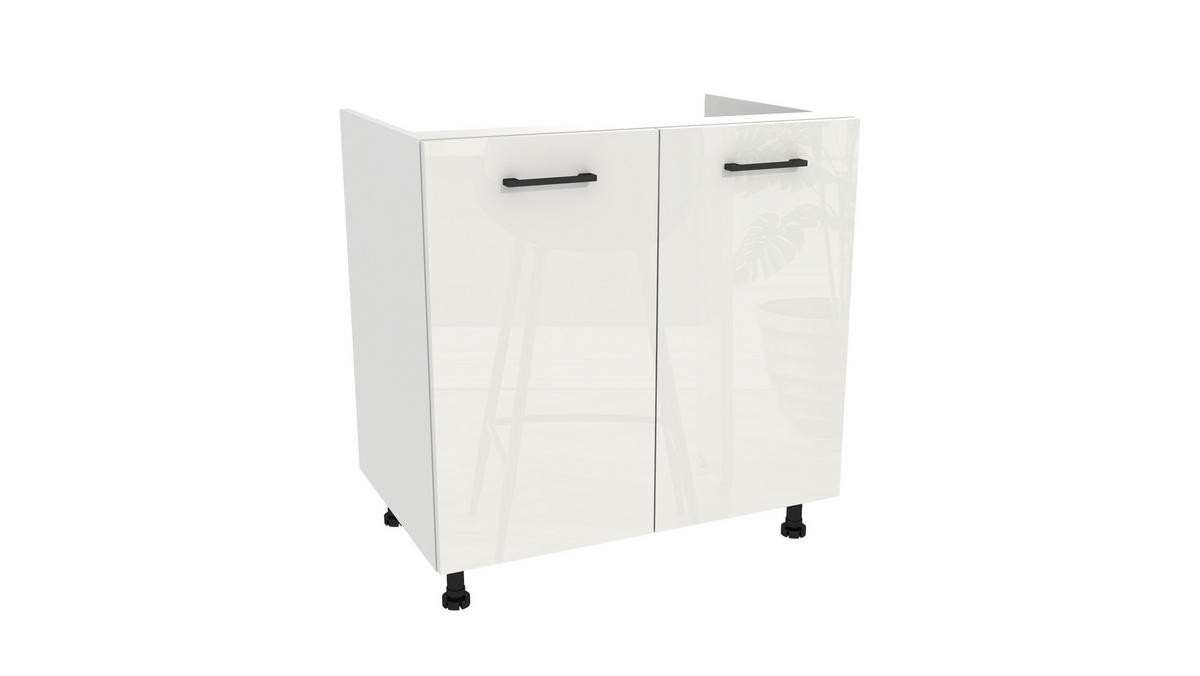 KÜCHENZEILE 170 cm mit Arbeitsplatte - SIMPLY Z15 - in Eiche Rille / Weiß Hochglanz / Eiche - Weiß Hochglanz/Eichefarben, Holz/Holzwerkstoff (170/212/53cm)