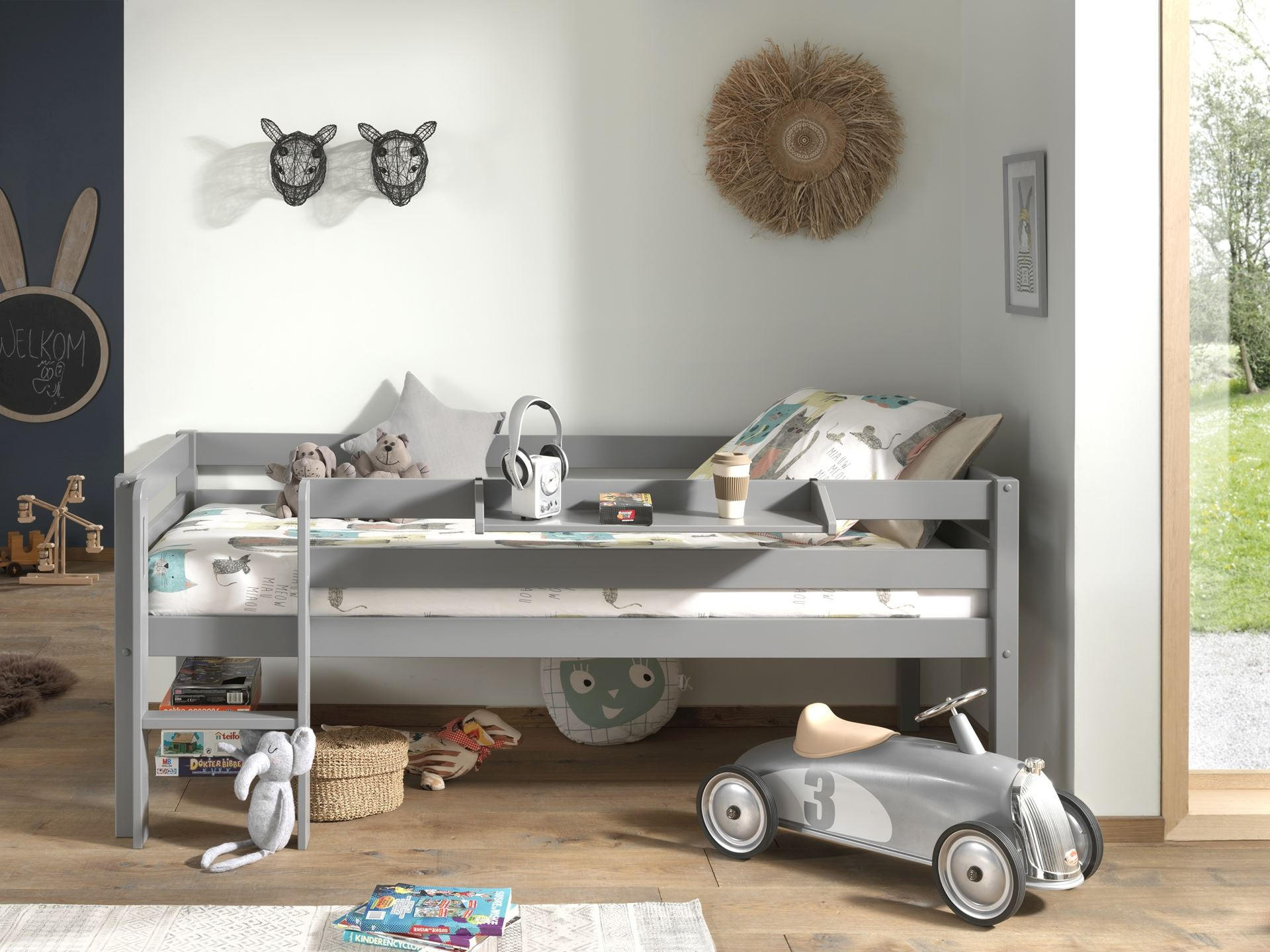 KOJENBETT Karolina 208x83x105 aus Massivholz in Grau - Grau, Holz (90/200cm) - 58aufmkessel