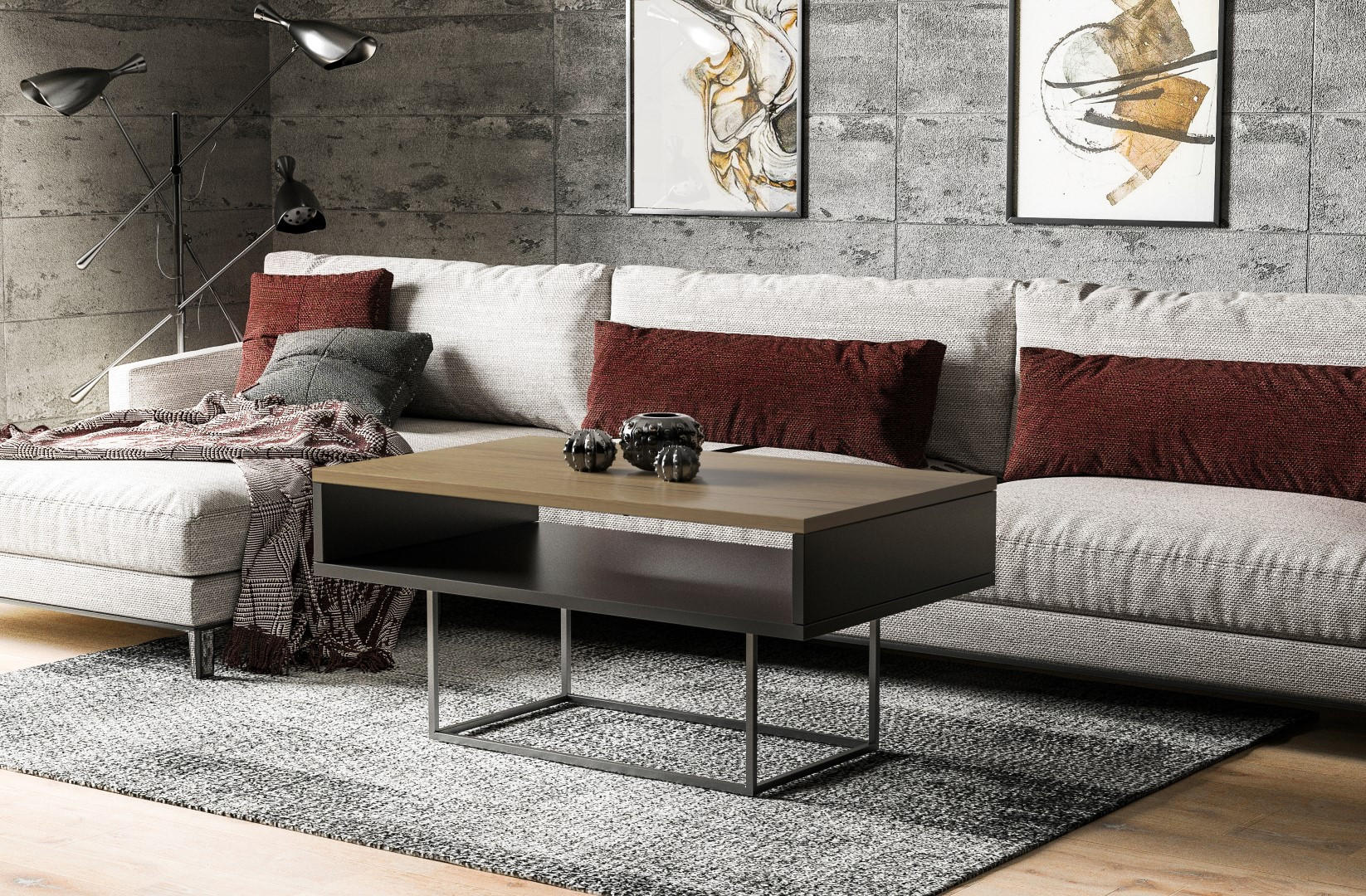 COUCHTISCH Enna - Eichefarben, Holzwerkstoff (100/60/53cm) - Endo-Moebel