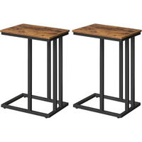 BEISTELLTISCH 2er-Set C-förmig Vintagebraun/Schwarz - Multicolor, Metall (38/60/28cm)