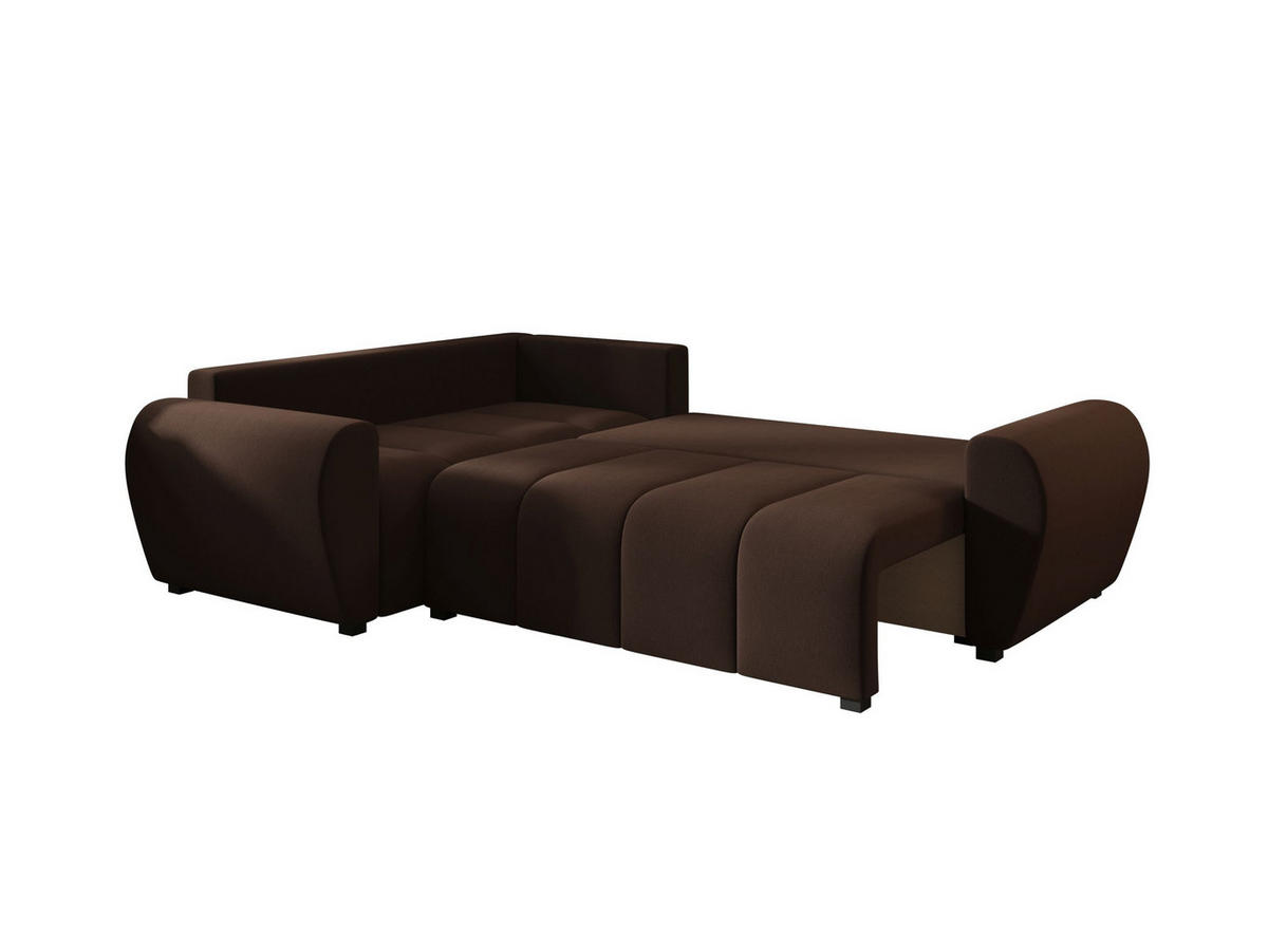 ECKSOFA MOLISA L PLUS Cosmic 800 Links mit Schlaffunktion - Braun, Textil (235/175cm) - Bedante