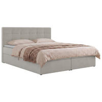 POSTEL BOXSPRING SOLVEN 180/200 - Světle šedá Jersey - Topper T25 - H4 - černá/světle šedá, textil/plast (180/200cm) - MKS