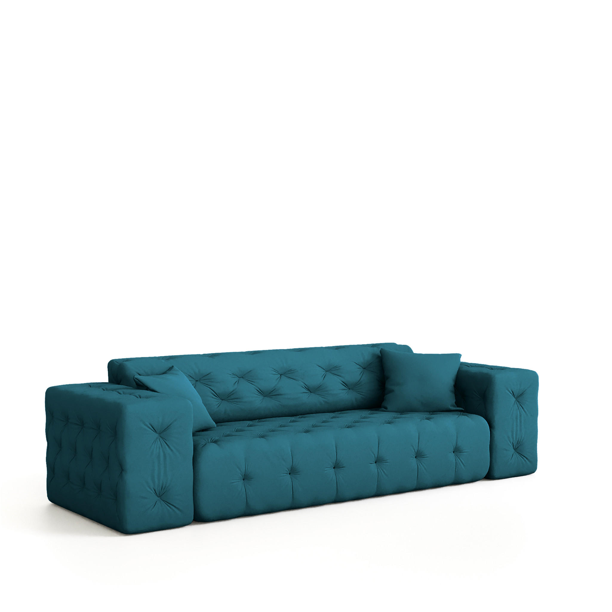 SOFA 3-sitzer Chantal - Blau, Holzwerkstoff/Textil (251/78/96cm) - Fun Möbel