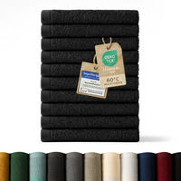 GÄSTETUCH 10er-Set, 10x Gästetuch 30/30 cm, Schwarz - Schwarz, Textil (30/30cm) - Blumtal