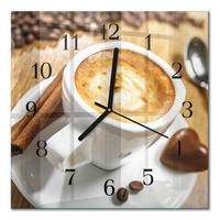 WANDUHR 30x30 cm - Kaffee - Braun, Glas (30/30/0.4cm) - TULUP