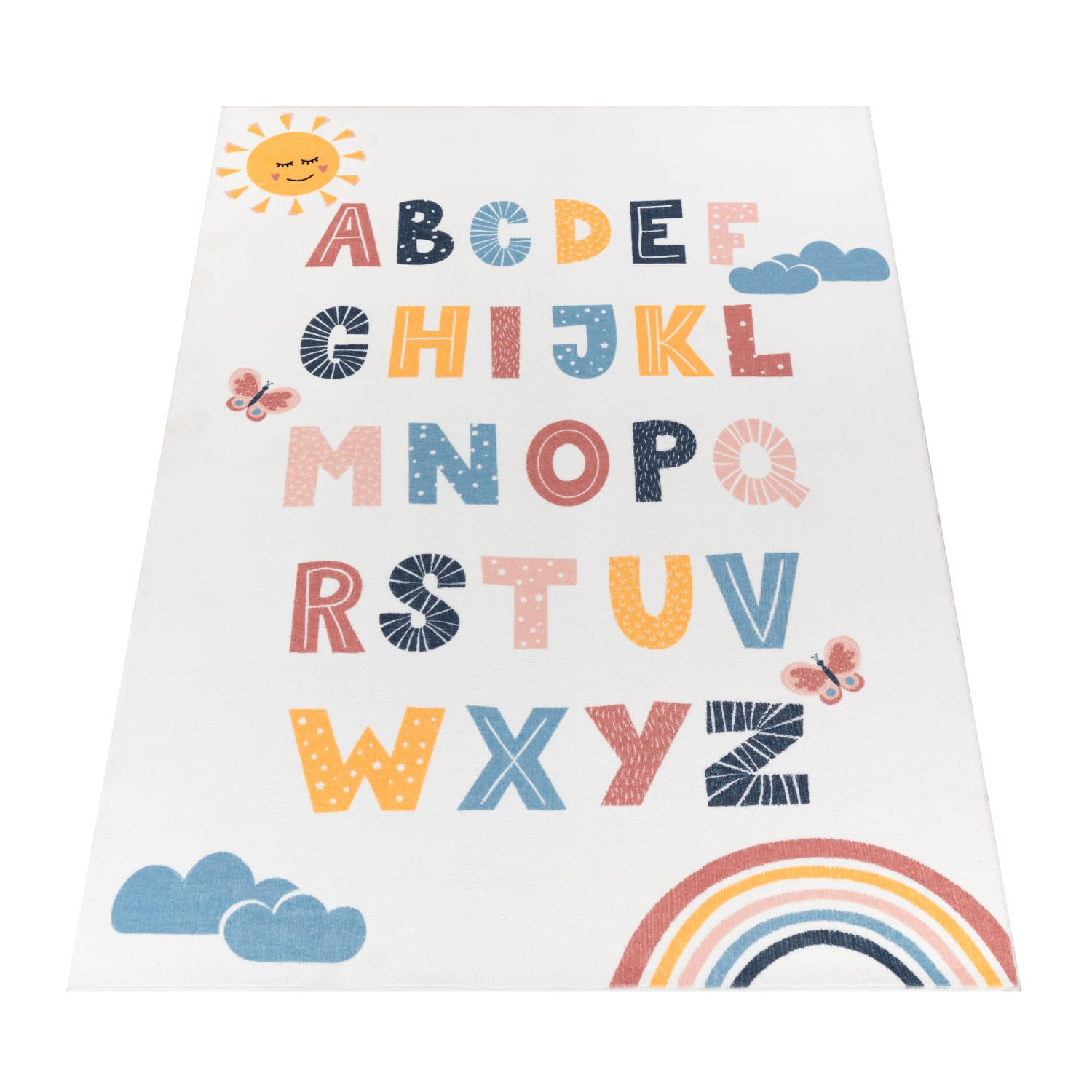 KINDERTEPPICH waschmaschinenwaschbar Alphabet Kinderzimmer schmutzabweisend Mehrfarbig Rechteckig 120x160 - Multicolor, Textil (120/160cm) - KADIMA DESIGN