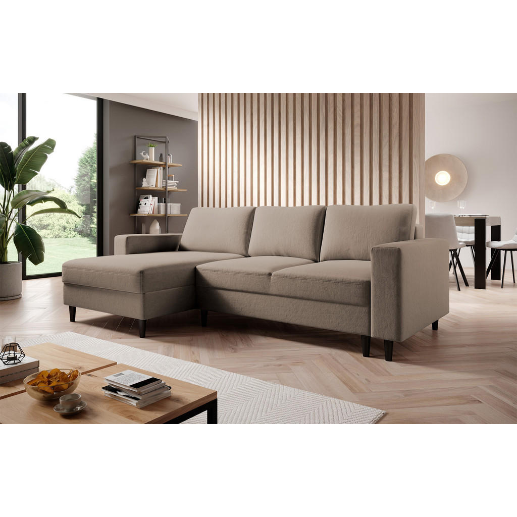 Thumbnail - Selsey Ecksofa, Mokka, Textil, L-Form, Ottomane links, 230x143 cm, Wohnzimmer, Sofas & Couches, Wohnlandschaften, Ecksof...