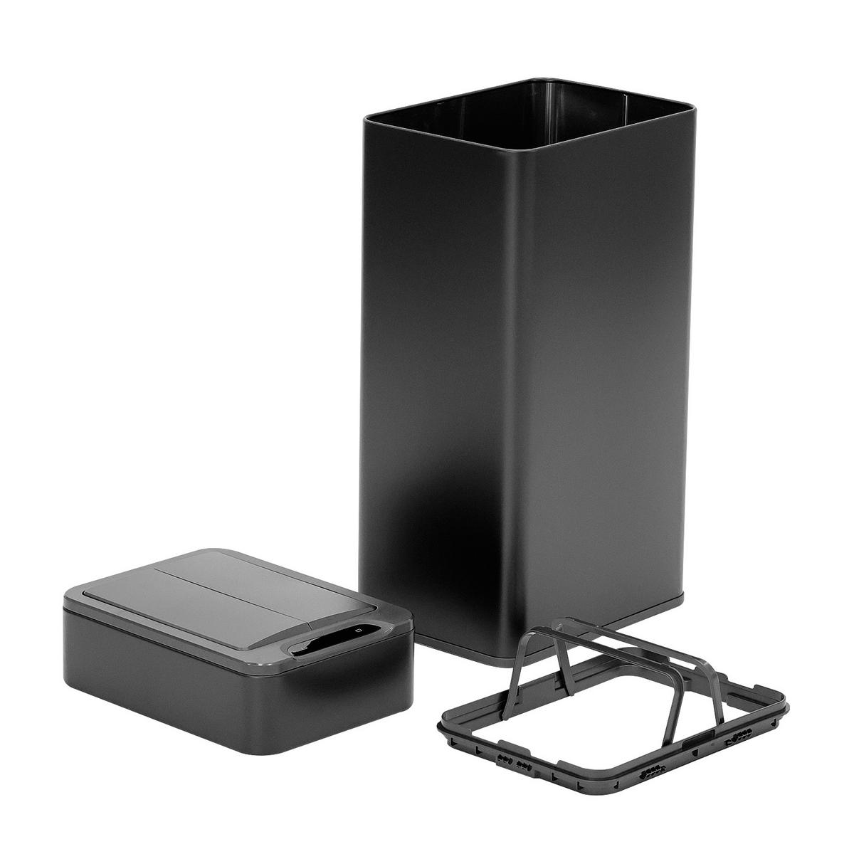 SENSORMÜLLEIMER SE40L Schwarz - Schwarz, Metall (23/65/31cm) - SVITA