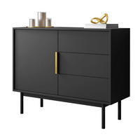 KOMMODE MIRACLE 1D3S mit Schubladen eintrürig Schwarz - Schwarz, Holzwerkstoff (104/82/39cm) - Lookway
