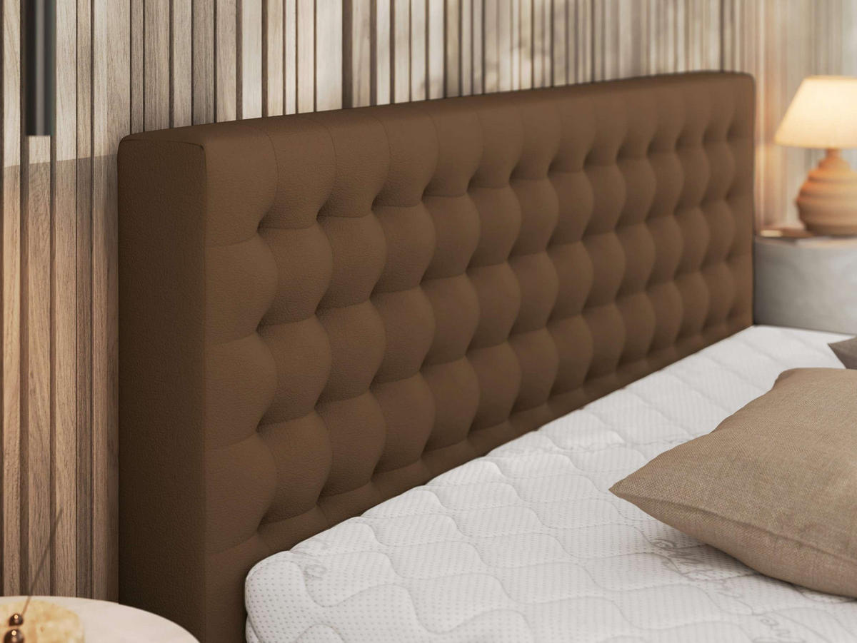 POLSTERBETT PAVO CLASSIC 200/200 - Braun Kunstleder - Multipocket-Matratze - Braun, Textil (200/200cm) - MKS