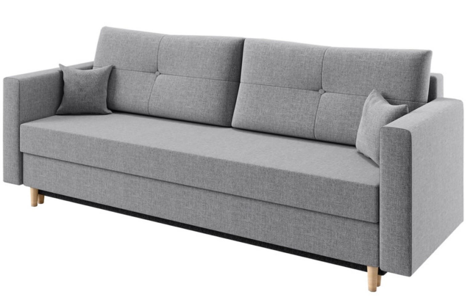 SOFA Hellgrau ALKO Ausziehbar - Grau, Naturmaterialien (217/92/85cm) - Sepro Meble
