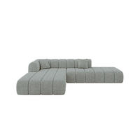 ROHOVÁ SEDAČKA s otomanem, levá BILA-L 289x176x71 Zelená Žinylka - černá/mátově zelená, kompozitní dřevo/textil (176/289cm) - ALTDECOR